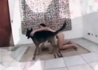 Sweet model is fucking her puppy