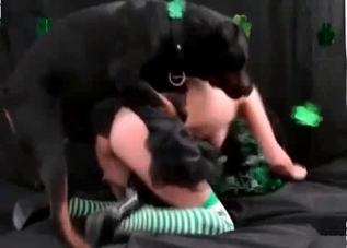 Sweet pervert is playing with a cur